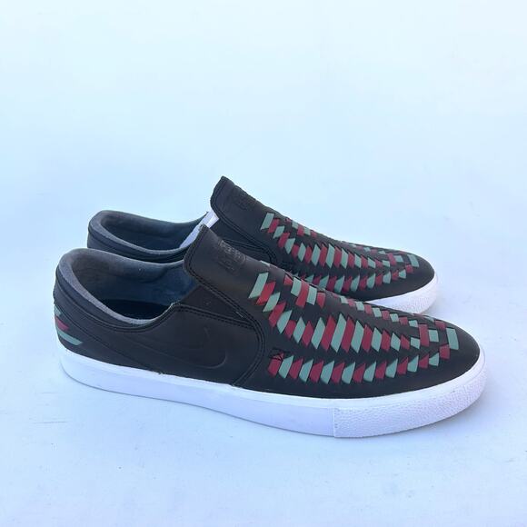 Nike Men’s SB Zoom Stefan Janoski Slip RM Sneakers Slip Ons 11.5 Black Woven - Picture 1 of 9